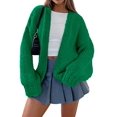 thumbnail image 1 of Cardigan de Punto Grueso PRETTYGARDEN Verde Talle Grande, 1 of 7