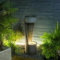 thumbnail image 2 of Outdoor Water Fountain Garden Curved Outdoor Fountains with Flower Pot Water Fountains with Warm Light 35''H Waterfall Fountain Indoor for Garden,Yard,Office,Home Decro, 2 of 16