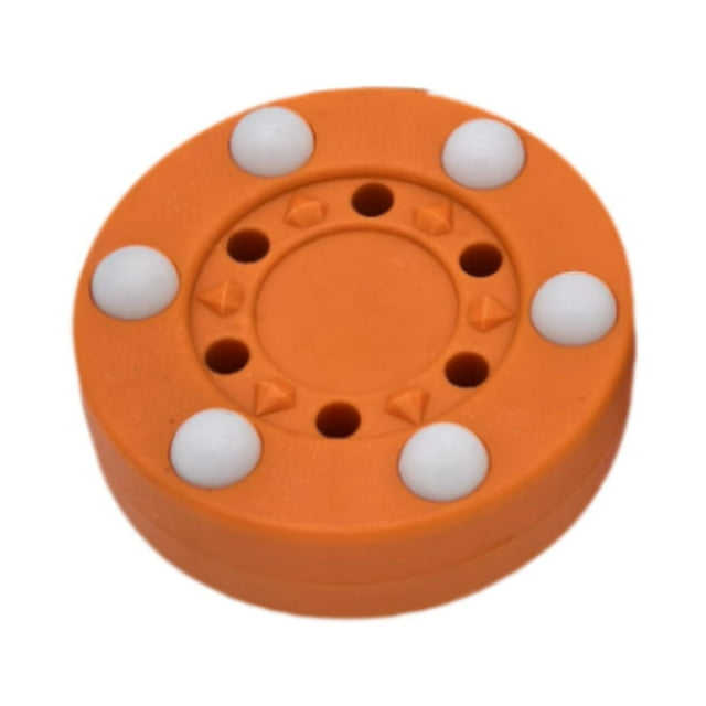 Siruishop Rondelle de Hockey à Roulettes Rondelle de Hockey de Rue Lisse Portable Rondelle de Hockey sur Glace Rondelle d'Entraînement pour Compétition Enfants Adultes Débutants Orange