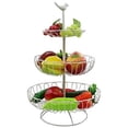 thumbnail image 1 of Cesta de frutas, frutero, verduras, 3 capas, cesta de alambre moderna, estilo rústico, más espacio en la superficie de trabajo, cocina retro, 1 of 5