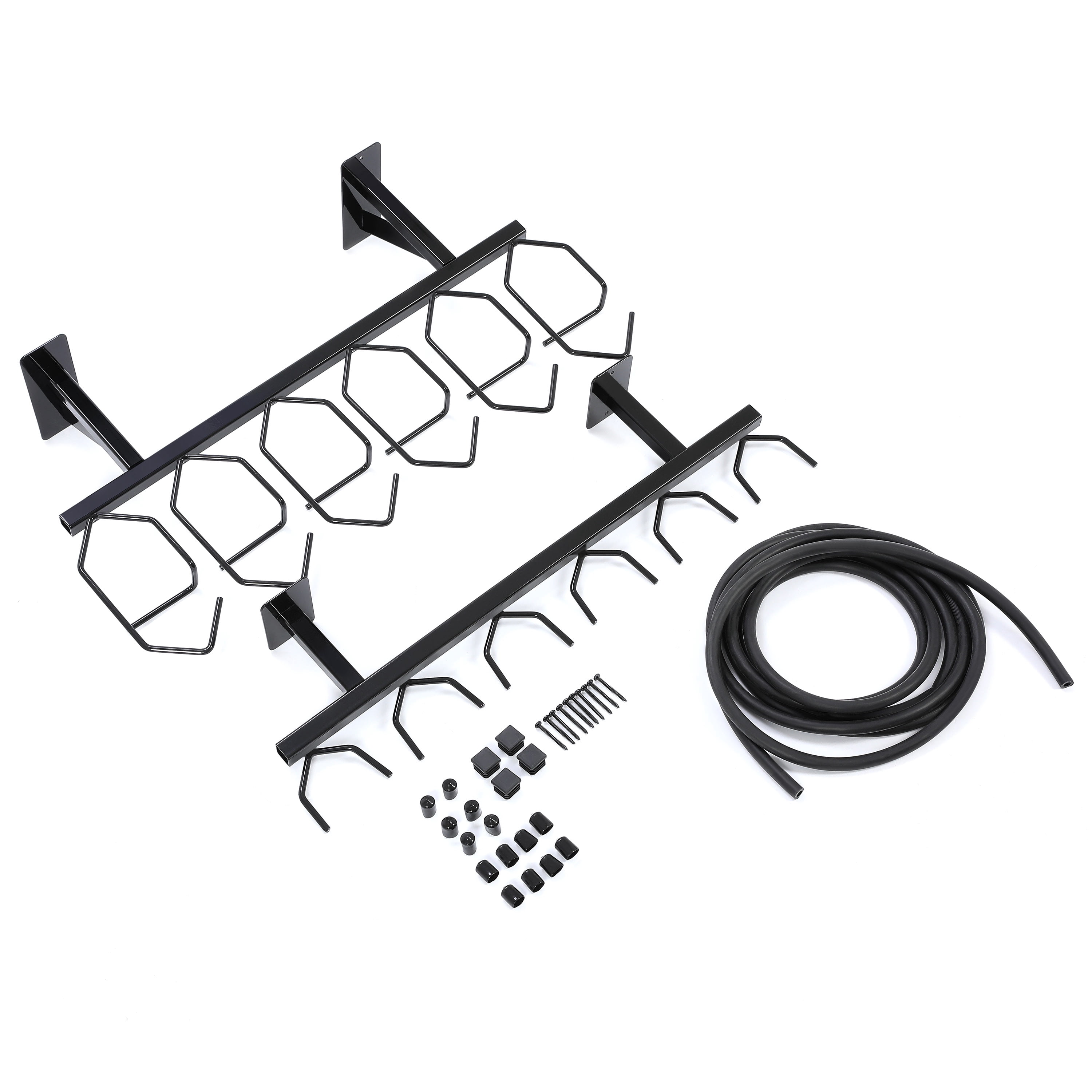Kojem Vertical 6-Slot Storage Wall Mount for Rifles/Shotguns, Steel Black, 150 lb