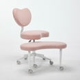 thumbnail image 4 of Meditation Chair Plus, Cross Legged Chair with Wheels, ADHD Chair, Criss Cross Desk Chair with Lumbar Support and Adjustable Stool, Flexible Design for Fidgety Sitters, Ivory, 4 of 22