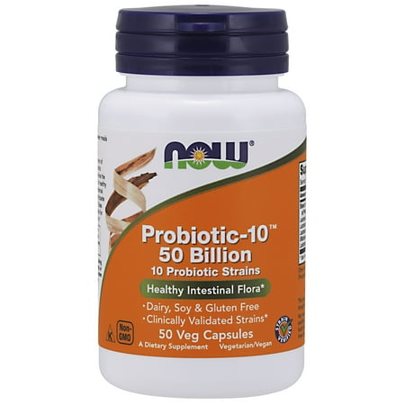 NOW Supplements, Probiotic-10™, 50 Billion, with 10 Probiotic Strains, Strain Verified, 50 Veg