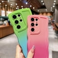 thumbnail image 4 of Compatible with Samsung Galaxy S22 Ultra 5G Phone Case,Cute Gradient Case Curly Wave Frame Case Camera Protection Soft Shockproof Cover (f), 4 of 8