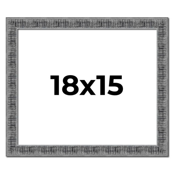 18x15 Frame Silver Black Rustic Sonoma Solid Wood Picture Frame | 1.5 Inch Moulding Width |