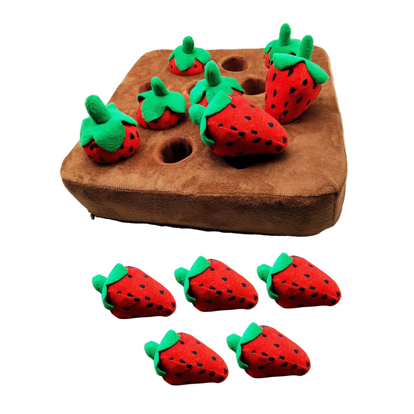 Strawberry Enrichment Dog Puzzle Toys, Hide and Seek Dog Toys, Dog Sniff Mat for