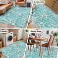 thumbnail image 5 of 2.7'x5' Area Rugs, Teal Coral Coastal Indoor Outdoor Area Rug for Living Room Bedroom, Ocean Nautical Seaside Beach Washable Bathroom Rugs Kitchen Floor Carpet Mats Home Decor Aesthetic, 5 of 8