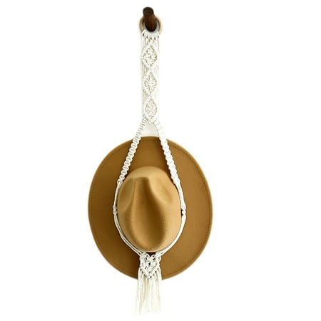 

Hand Weaving Hat Rack Decorative Cap Holder for Wide Brim Caps Cotton