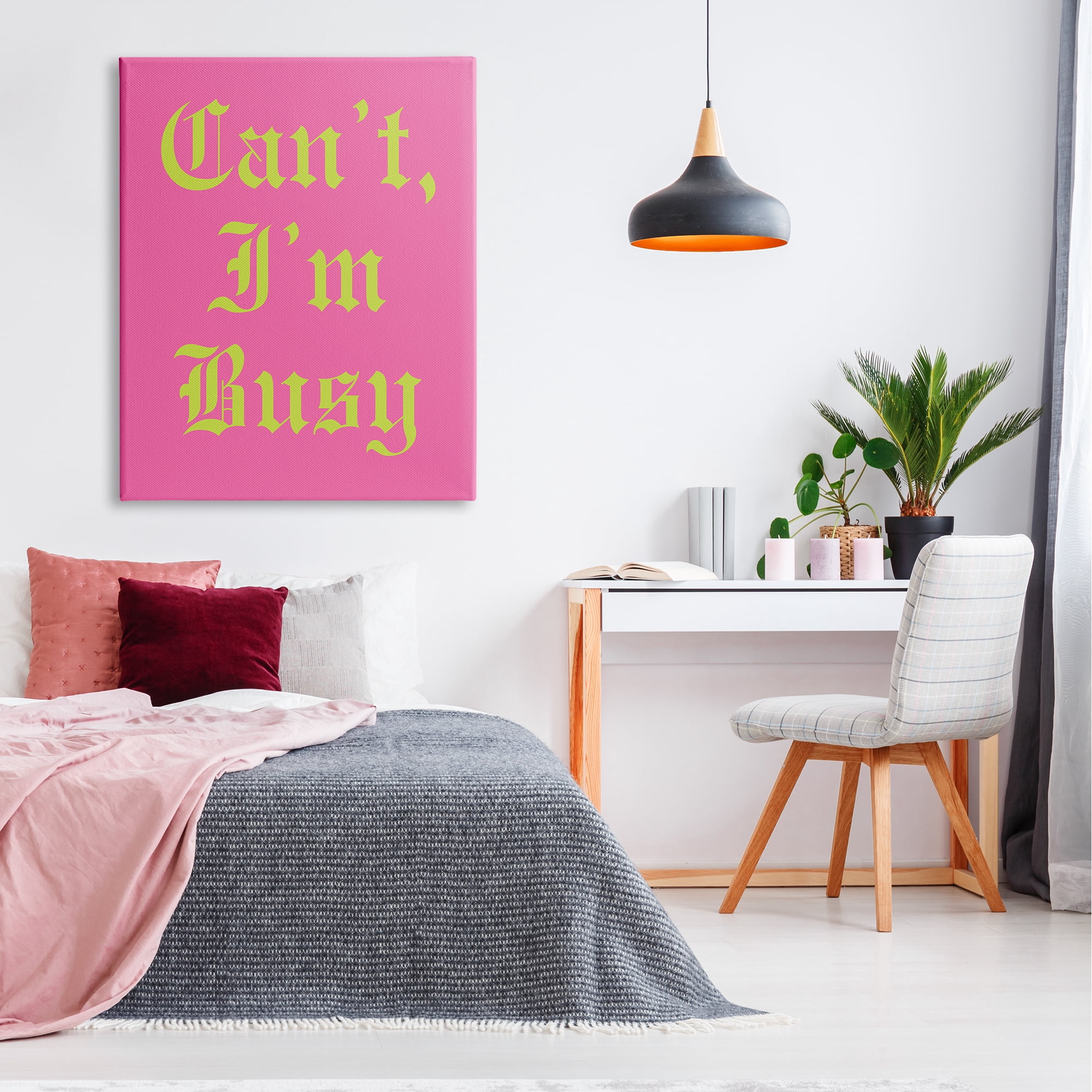 Stupell Industries Can't I'm Busy Phrase Typography Painting Gallery Wrapped Canvas Art Print Wall Art, 36 x 48