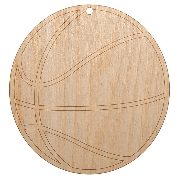 Basketball Sport Wood Holiday Christmas Tree Ornament Unfinished DIY Pre-Drilled Craft