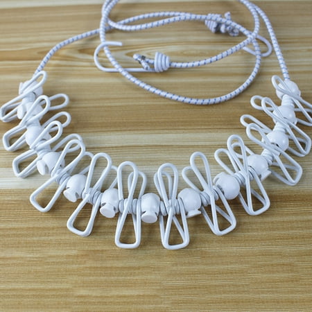 

Goodhd Clips Portable Outdoor/Indoor Camping Travel Flexible Clothesline Rope 12 Pegs