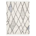 thumbnail image 2 of SAFAVIEH Berber Fringe Amyas Geometric Shag Area Rug, Cream/Blue, 5'3" x 7'6", 2 of 10