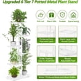 thumbnail image 2 of BueDeHai White Plant Stand Indoor Outdoor with Gardening Tools and Gloves, 6 Tier 7 Potted   Metal Tall Flower Pot Holder Display for Patio, Balcony, Living Room, 2 of 14
