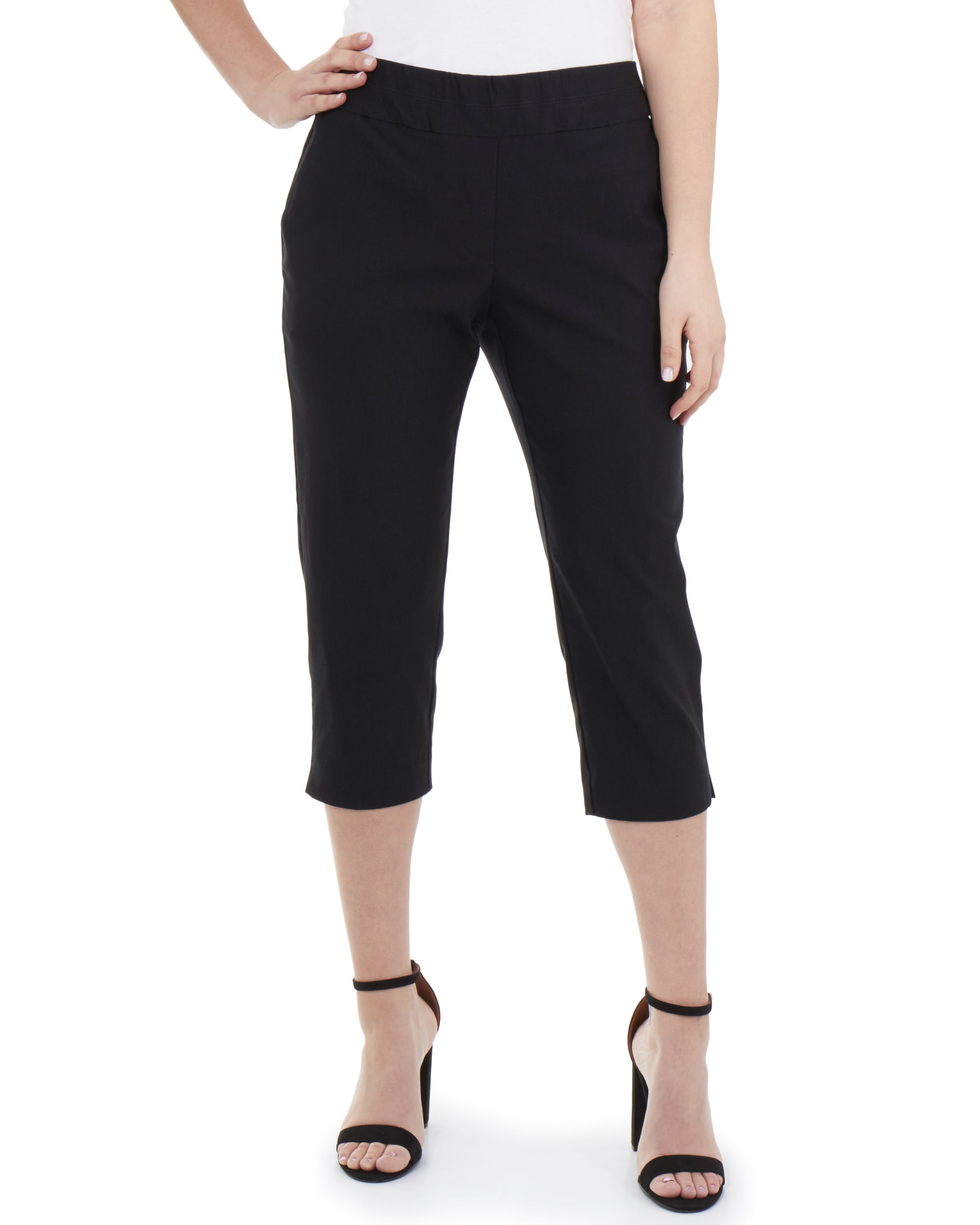 Partial Stack Waist Capri Pants