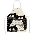 thumbnail image 1 of Adjustable Bib Apron Soft Kitchen Apron Ladies Cartoon Black Cat, 1 of 5