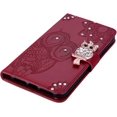 thumbnail image 2 of for Samsung Galaxy A14 5G Case with Credit Card Holder, Glitter Bling Diamond PU Leather Wallet Phone Case Flip Folio Book Cover for Samsung Galaxy A14 5G Owl Red, 2 of 16