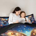 thumbnail image 5 of Feelyou 3D Dreamy Butterfly Full Size Comforter Sets for Women, Jungle Groovy Flower Bedding Comforter Set, Bling Star Galaxy Reversible Bedding Sets, Lightweight Room Decor, 3pcs, 5 of 8
