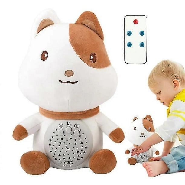 Singing Stuffed Animals Star Projector Doll White Noise Comfort Doll With Light And Breathing Vibrations For Kids 0-3 Years Old