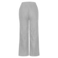 thumbnail image 6 of Fewfanhot Womens Pants Casual High Waisted Double Buttoned Stretchy Loose Fit Wide Leg Pants with Pockets, 6 of 7