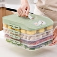 thumbnail image 1 of Food Storage Box Large Capacity Food Grade BPA Free with Handle Non-Stick Fresh-keeping Multi-layer Frozen-Dumpling Storage Case Refrigerator Sealed Tray Home Supplies, 1 of 8