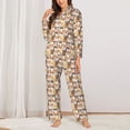 thumbnail image 2 of Balery Cute Puppy Conjunto de Pijama con Estampado para Mujer, Conjunto de Dos Piezas con Manga Larga, Ropa de Dormir Suave con Bolsillos, Pijamas Cómodos-Medium, 2 of 7