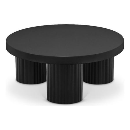 Pemberly Row Contemporary Metal Coffee Table in Black Finish