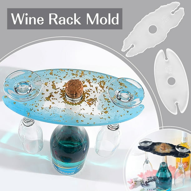 Estante para Vino Ganfancp Diy Crystal Epoxy Bandeja para Copas de Vino Liquidación 1X Molde Grande