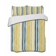 thumbnail image 2 of Blue Yellow Striped Twin Size Down Alternative Comforter, Lightweight Comforter Quilt Bedding Set with Pillow Shams Watercolor Modern Stripes Art All Seasons Bed Comforter Duvet Insert 68"x86", 2 of 7