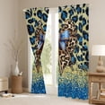 thumbnail image 3 of Manfei Leopard Print Curtains Pack of 2 (42x84 Each),Blue Gold Brown Curtains Blackout,Bowtie Bowknot Ribbon Bedroom Curtains For Girls Boys,Breathable Home Decor, 3 of 6