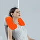 thumbnail image 5 of Almohada inflable de viaje en forma de U de felpa de PVC, naranja, 5 of 6