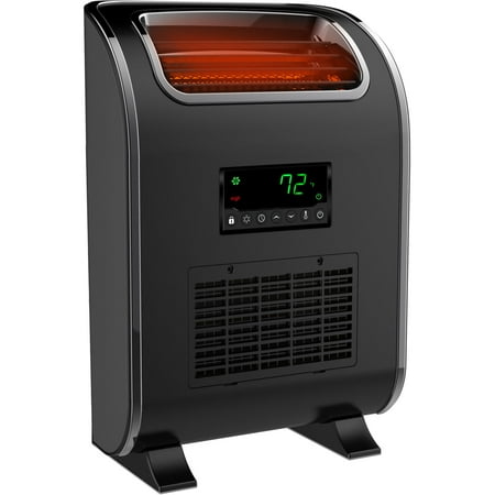 Lifesmart - 3 Element Slim-Line Infrared Heater with Front Air Intake and UV Light - black