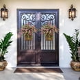 thumbnail image 2 of Cream Hydrangea Door Hanger Basket Wreath, Farmhouse Wreath with Wildflowers, Artificial Spring Summer Garland for Front Door, Seasonal Holiday Ornament (C), 2 of 7