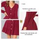 thumbnail image 3 of Vestido Aline XXL rojo vino de manga larga transpirable y resistente a las arrugas para un estilo casual y elegante, perfecto para ir de compras y para uso diario, 3 of 4