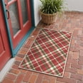 thumbnail image 6 of DEORAB Outdoor Door Mat 2'x 3' Welcome Mat Chenille Three-Layer Material Imitation Silicone Spot Molding Washable Carpet Front Door Mat Entryway Patio Red & Green, 6 of 7