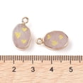 thumbnail image 3 of 10pcs Natural Rose Quartz Pendants Golden Plated Brass Oval Charms with Heart 17.5x10.5x5mm Hole: 1.6mm, 3 of 3