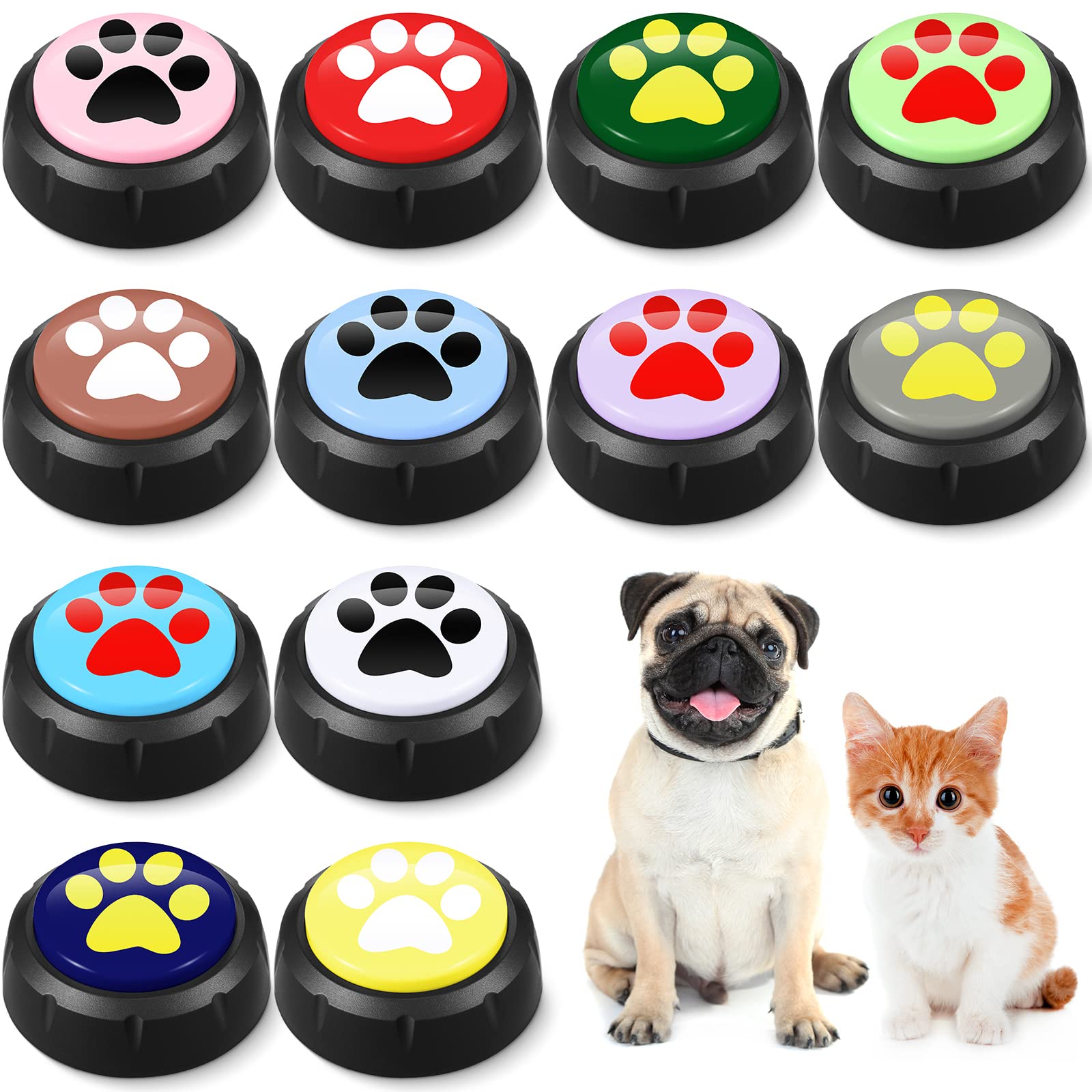 12 Pieces Dog Button Bulk Voice Recording Button Dog Commanding Buttons