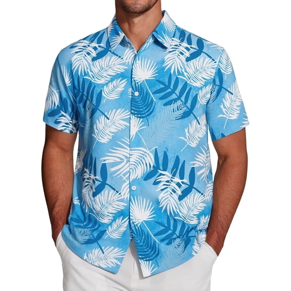 Mens Beach Shirts Summer Printed Short Sleeve Button Down Comfortable Breathable Outdoor Graphic Casual Shirts for Men
