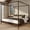 Walnut/Swiss Coffee, variant on Harbor King Canopy Bed with Upholstered Headboard, Pecan/ Swiss Coffee