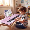 thumbnail image 3 of Costway 61Key Keyboard Piano for Beginners,Electric Portable Digital Piano with Music Stand Pink, 3 of 10