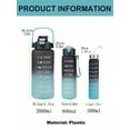 thumbnail image 4 of 1pc 2000ml Or 750ml Water Bottle With Time Leakproof Fast Water Flow Water Bottles For Fitness Gym Outdoor Office,Back To School (Gradient Color)Marker And Straw Large Capacity Water Jug,Essentials Fo, 4 of 8