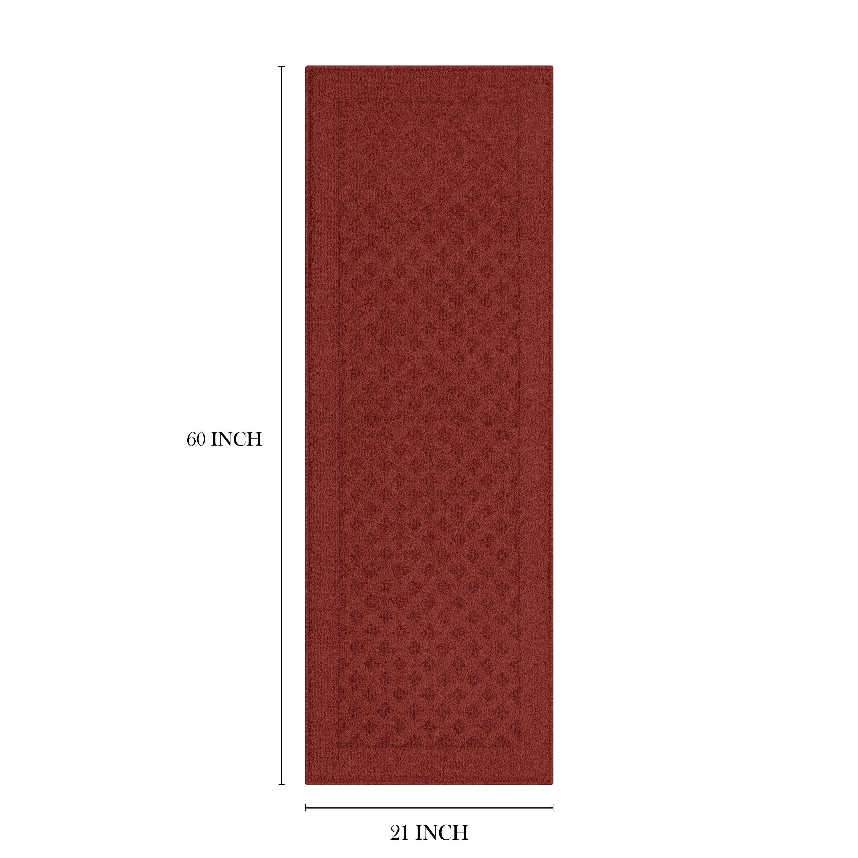 Mainstays Dylan Solid Diamond Olefin Red Indoor Runner Rug, 1'9"x5'