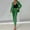 Green, variant on Ussuma Women's Two Piece Sets Pants Suits Dressy Business Casual Outfits Professional Blazer Pantsuits Set Work Office Fashion City Work Intellectual XXL Coffee