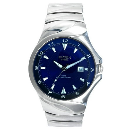 Men's Stainless Steel Watch, Blue Dial