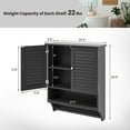 thumbnail image 4 of Giantex Wall Mounted Bathroom Cabinet w/Bar, Medicine Cabinet w/Double Louvered Doors, Storage Cabinet, Black, 4 of 9