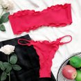 thumbnail image 6 of BONIXOOM Womens Swimsuits Bandeau None Solid Bikinis Bikini Summer Swimwears on Clearance Watermelon Red Size 8, 6 of 7