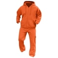 thumbnail image 5 of Blekii Men's Casual Sweatsuit, Solid Color Hoodie And Sweatpants Set, French Terry Jogger Outfit, Cozy Lounge Set for Home, Matching Gym Wear for Men, Relaxed Fit Two-Piece for, 5 of 6