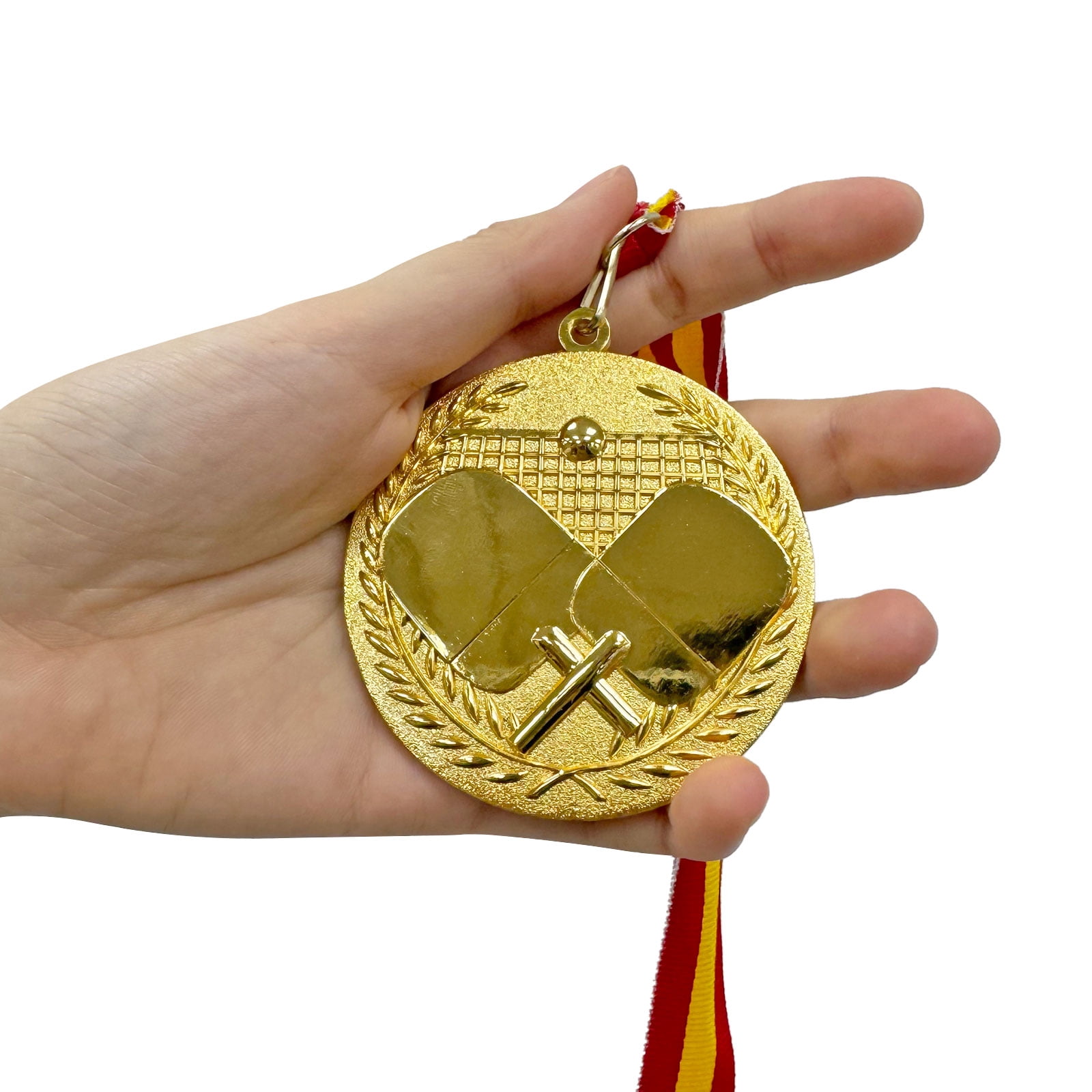Uxcell 3" Gold Table Tennis Medals, 5Pcs Table Tennis Award Medals for Sports Events