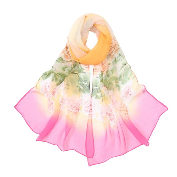 HAOTAGS Women's Printed Lightweight Long Scarf, Fashion Versatile Sheer Wrap Multicolor Size Free Size