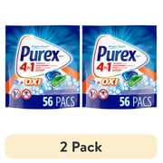 (2 pack) Purex 4-in-1 + OXI Laundry Detergent Pacs, Fresh Morning Burst, 56 Count