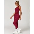 thumbnail image 5 of IBTOM CASTLE Workout Sets for Women 2 Piece Seamless Halter Tank Top Scrunch Butt Lifting High Waist Leggings Gym Sets Active Wear Cherry Red, 5 of 7
